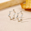 S925 Sterling Silver Geometric Fivepointed Star Electroplated Women's Coil Earrings