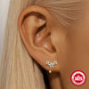 S925 Sterling Silver Geometric Fivepointed Star Pendant And Fivepetal Flower Earrings For Women With Electroplating Design