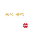 S925 Sterling Silver Geometric Fivepointed Star Pendant And Fivepetal Flower Earrings For Women With Electroplating Design