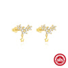 S925 Sterling Silver Geometric Fivepointed Star Pendant And Fivepetal Flower Earrings For Women With Electroplating Design