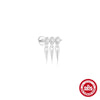 S925 Sterling Silver Geometric Flat Bottom Piercing Thread Ear Nail With Cone Crown Pendant And Water Drop Design Environmental Protection Electroplated Ear Jewelry