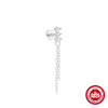 S925 Sterling Silver Geometric Flat Bottom Piercing Thread Ear Nail With Cone Crown Pendant And Water Drop Design Environmental Protection Electroplated Ear Jewelry