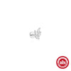 S925 Sterling Silver Geometric Flat Bottom Piercing Thread Ear Nail With Cone Crown Pendant And Water Drop Design Environmental Protection Electroplated Ear Jewelry