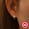 S925 Sterling Silver Geometric Flower Earring With Electroplating Treatment For Women