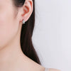 S925 Sterling Silver Geometric Flower Earrings With Micro Inlaid Zircon Simple Fashion Electroplated Jewelry