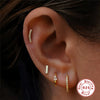 S925 Sterling Silver Geometric Flower Moon Diamond Flat Head Internal Thread Smooth Puncture Cartilage Ear Nail Electroplated For Women