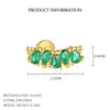 S925 Sterling Silver Geometric Green Zirconium Asymmetrical Women's Earrings