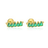 S925 Sterling Silver Geometric Green Zirconium Asymmetrical Women's Earrings