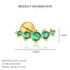 S925 Sterling Silver Geometric Green Zirconium Asymmetrical Women's Earrings
