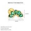 S925 Sterling Silver Geometric Green Zirconium Asymmetrical Women's Earrings