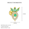 S925 Sterling Silver Geometric Green Zirconium Asymmetrical Women's Earrings