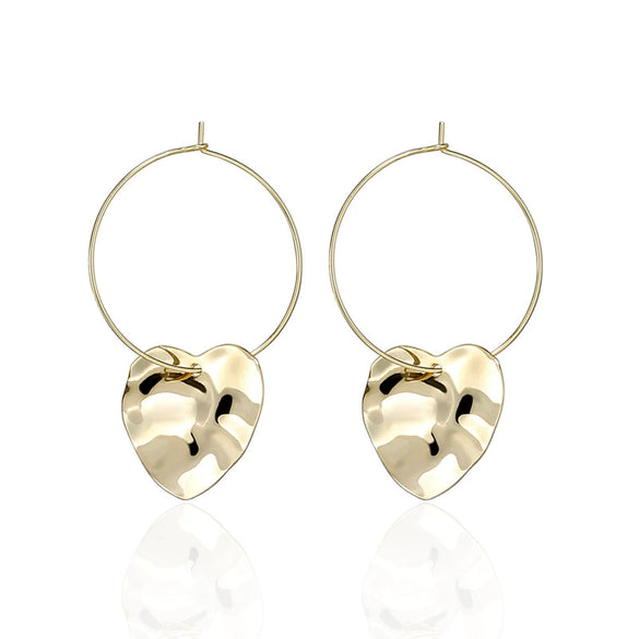 S925 Sterling Silver Geometric Heart Earrings For Women Sweet Elegant Electroplated Stud Earrings