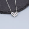 S925 Sterling Silver Geometric Heart Pendant Necklace With Cross Chain Electroplated Double Wear Light Luxury Style For Women