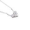 S925 Sterling Silver Geometric Heart Pendant Necklace With Cross Chain Electroplated Double Wear Light Luxury Style For Women