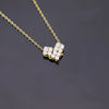 S925 Sterling Silver Geometric Heart Pendant Necklace With Cross Chain Electroplated Double Wear Light Luxury Style For Women