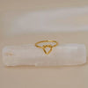 S925 Sterling Silver Geometric Heart Ring For Women Electroplated Simple Fashion