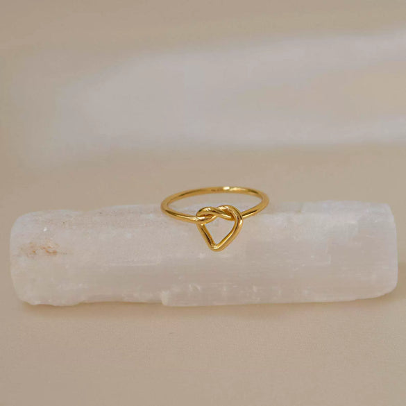 S925 Sterling Silver Geometric Heart Ring For Women Electroplated Simple Fashion