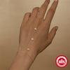 S925 Sterling Silver Geometric Heart Shaped Electroplated Women's Bracelet Ring Chain Finger Chain
