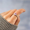S925 Sterling Silver Geometric Herringbone Water Drop Ring For Women Electroplated