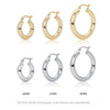 S925 Sterling Silver Geometric Hoop Earrings For Women Electroplated Punk Style