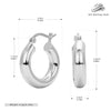 S925 Sterling Silver Geometric Hoop Earrings For Women Electroplated Punk Style