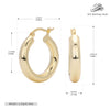 S925 Sterling Silver Geometric Hoop Earrings For Women Electroplated Punk Style