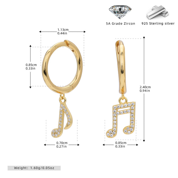 S925 Sterling Silver Geometric Inlaid Zircon Women's Earrings