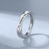 S925 Sterling Silver Geometric Letter Ring Electroplated Adjustable Open Band Couple Jewelry