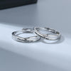 S925 Sterling Silver Geometric Letter Ring Electroplated Adjustable Open Band Couple Jewelry