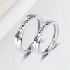 S925 Sterling Silver Geometric Letter Ring Electroplated Adjustable Open Band Couple Jewelry