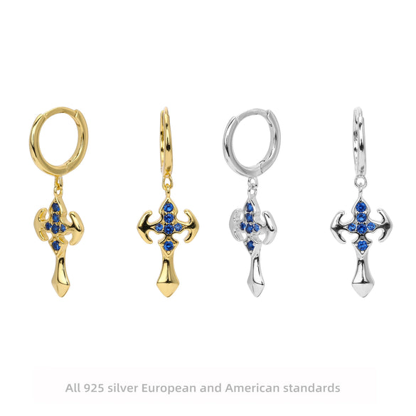 S925 Sterling Silver Geometric Light Luxury Fashion Earrings