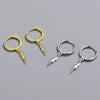 S925 Sterling Silver Geometric Lightning Earrings Electroplated Light Luxury Fashion Ear Jewelry