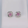S925 Sterling Silver Geometric Lucky Flower And Heart Stud Earrings For Women Simple Fashion Rotating Design