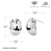 S925 Sterling Silver Geometric Microencrusted Stone Concave Retro Earrings For Women With Electroplating