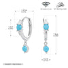 S925 Sterling Silver Geometric Microencrusted Stone Women's Fashion Earrings