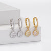 S925 Sterling Silver Geometric Microinlaid Zircon Earrings Fashion Highend Niche Design Women's Jewelry