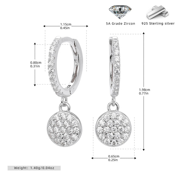 S925 Sterling Silver Geometric Microinlaid Zircon Earrings Fashion Highend Niche Design Women's Jewelry