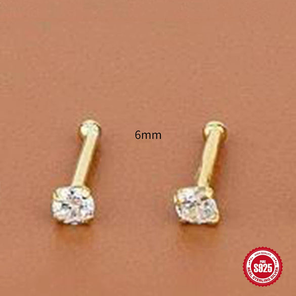S999 Sterling Silver Geometric Minimalist Unisex Earrings With Electroplating Treatment