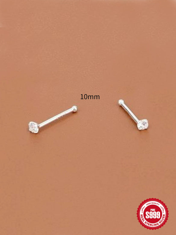 S999 Sterling Silver Geometric Minimalist Unisex Earrings With Electroplating Treatment