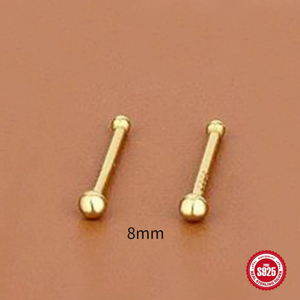 S999 Sterling Silver Geometric Minimalist Unisex Earrings With Electroplating Treatment