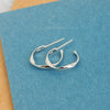 S925 Sterling Silver Geometric Mobius Ring Ear Hook Earrings For Women With Electroplating