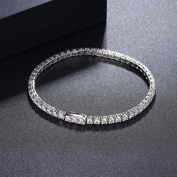 S925 Sterling Silver Geometric Moissanite Diamond Bracelet For Couples Unisex