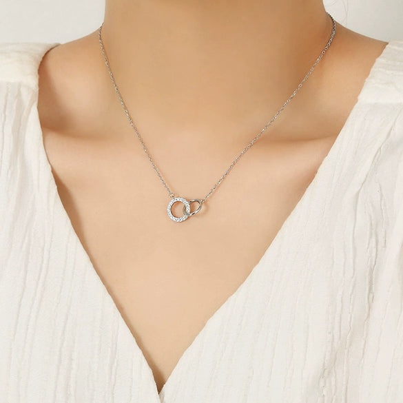 S925 Sterling Silver Geometric Ochain Women's Necklace With Electroplating