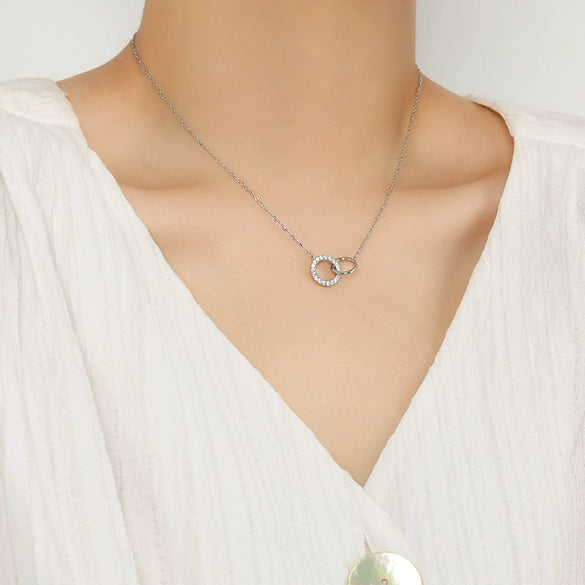 S925 Sterling Silver Geometric Ochain Women's Necklace With Electroplating