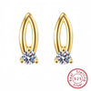 S925 Sterling Silver Geometric Oval Earrings For Women Electroplated