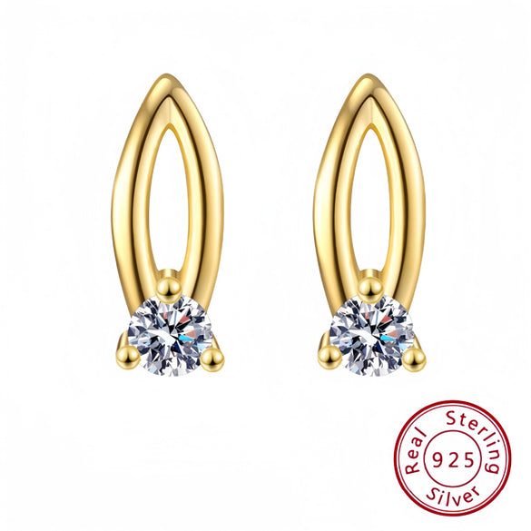 S925 Sterling Silver Geometric Oval Earrings For Women Electroplated