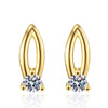 S925 Sterling Silver Geometric Oval Earrings For Women Electroplated