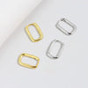 S925 Sterling Silver Geometric Oval Ushaped Electroplated Earrings