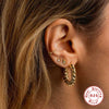 S925 Sterling Silver Geometric Pattern Ear Clip Earrings For Women With Electroplating Design