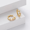 S925 Sterling Silver Geometric Pattern Inlaid Zircon Women's Earrings